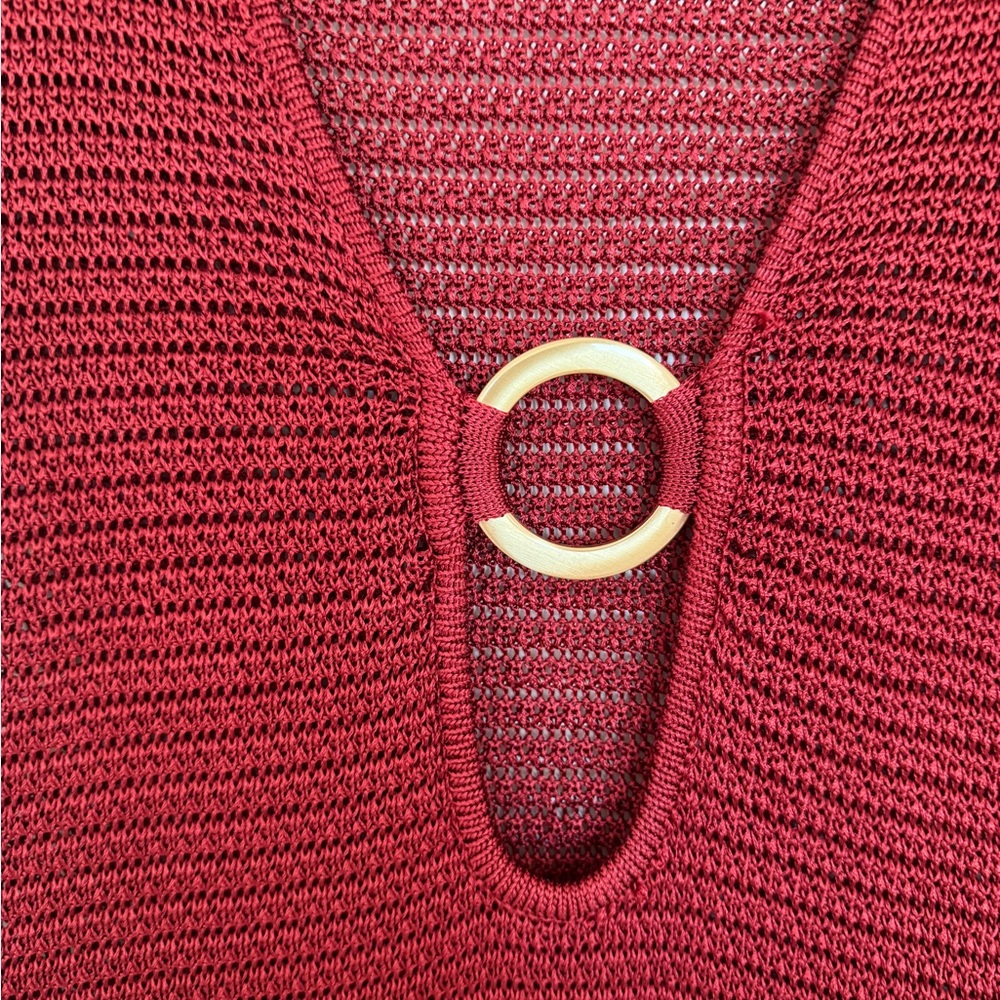 NWT! Monday Swimwear Montego Mini Dress Burgundy Treble Knit Size V - Picture 3 of 6